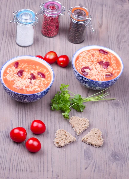 Two plates with soup — Stockfoto