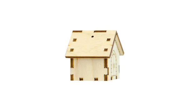 Mały Drewniany Dom Izolowanym Białym Tle Wysokiej Jakości Zdjęcie — Zdjęcie stockowe