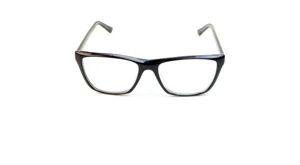 白色背景上的眼镜 有黑色边框 高质量的照片 — 图库照片