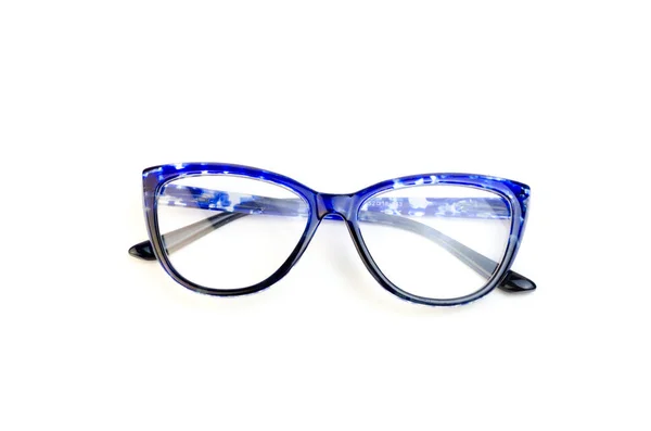 Brillen Een Witte Achtergrond Met Een Zwarte Rand Hoge Kwaliteit — Stockfoto