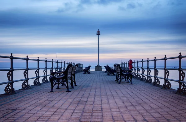 Salida del sol en el muelle Banjo en Swanage —  Fotos de Stock