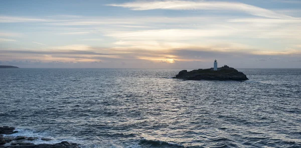 Pôr do sol em Godrevy — Fotografia de Stock