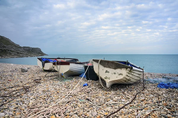 Hajók Chesil Cove — Stock Fotó