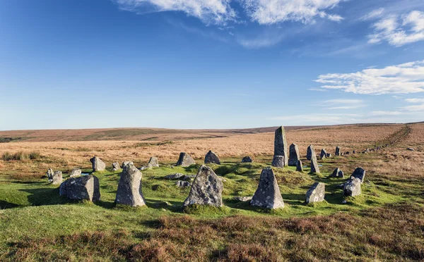 Dartmoor Stone Circle a Down Tor — Foto Stock