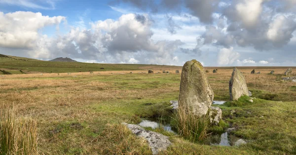 Stannon Stone Circle on Bodmin Moor in Cornwall — Stock Photo, Image