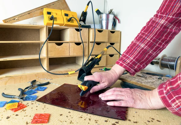 Stained Glass Cutting — Stock Photo, Image