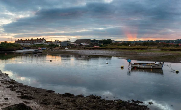 Crepúsculo Sobre Rio Axe Axmouth Seaton Costa Sul Devon — Fotografia de Stock