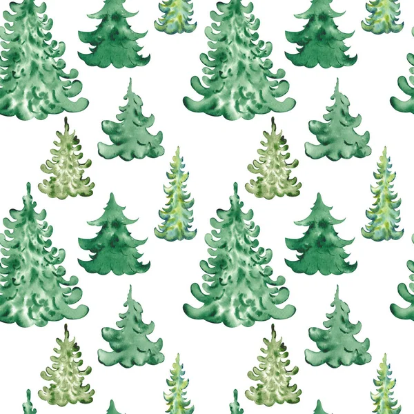 Modèle sans couture avec des pins verts de la forêt. — Photo