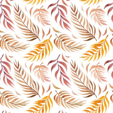 Renkli dekoratif yapraklı pürüzsüz desen.
