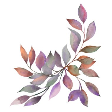 Renkli yapraklar dekoratif düzenleme.