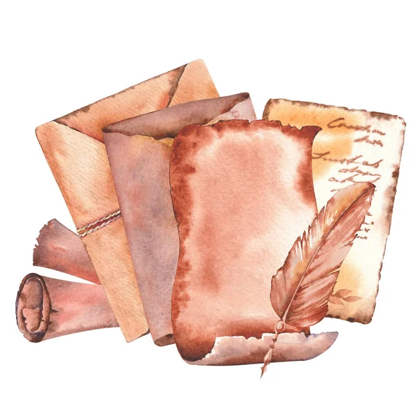 Παλιές parchments και φάκελοι. — Φωτογραφία Αρχείου