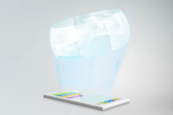 Smartphone hologram illustration — Stock Photo, Image