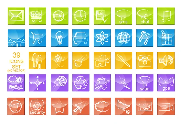 beyaz izole uygulamaları simge seti