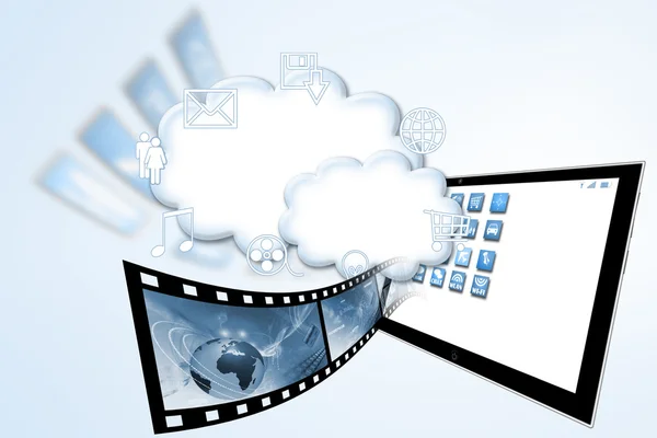 mobil bilgi işlem konsept illüstrasyon izole üzerine beyaz