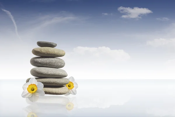 Zen stones tower background — Stock Photo, Image