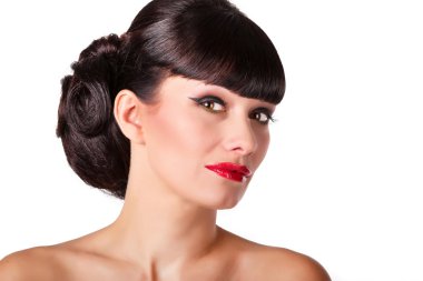 seksi esmer kırmızı dudaklar