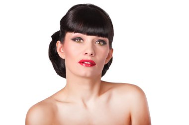 seksi model kırmızı dudaklar