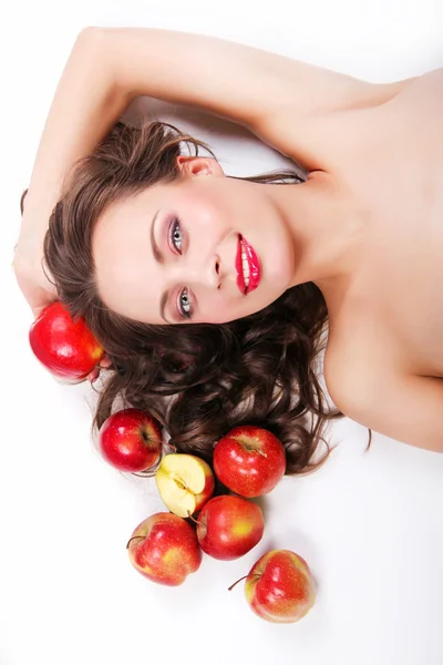 Woman with apples — Stock Photo, Image