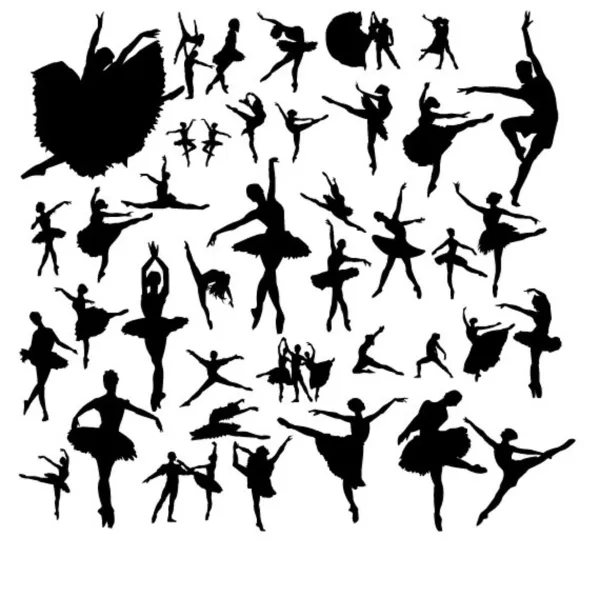 Set of ballet dancers — Stockvector