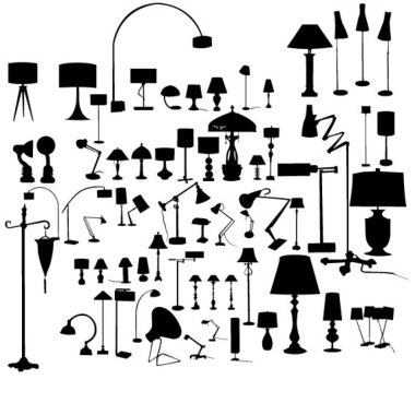Set of lamps clipart