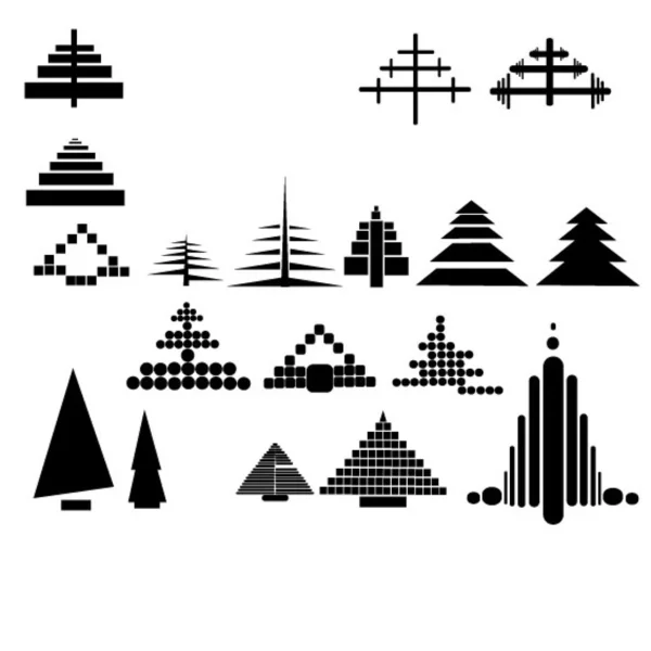 Set of Christmas trees — Stock Vector