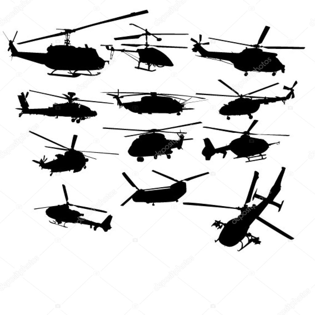 Set of helicopters