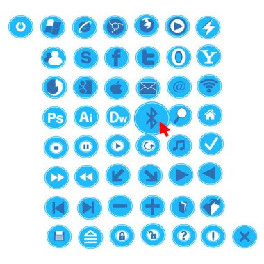 Mavi web simgeler kümesi