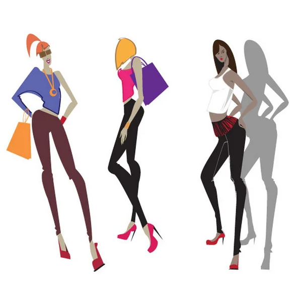 Chicas de moda — Vector de stock