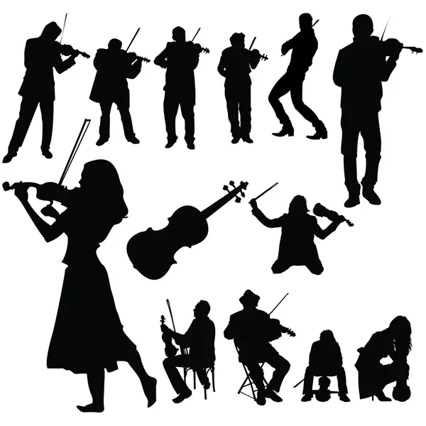 Violinistas — Vector de stock