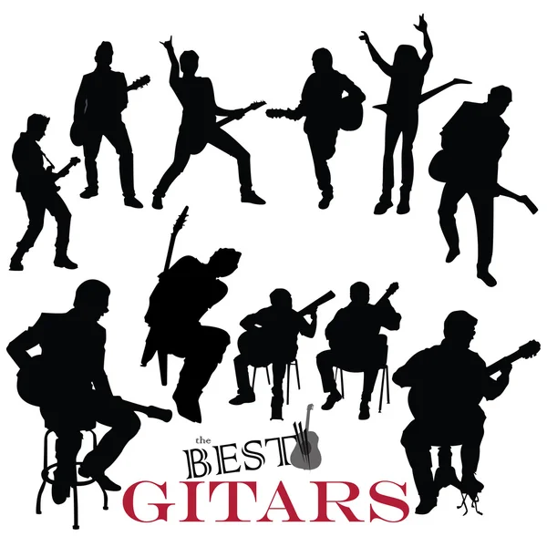 Guitarristas — Vector de stock