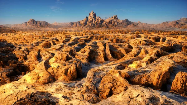 desert with rocks during the day under the light of the sky.