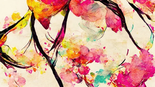 abstract flowers. Abstract illustration art .