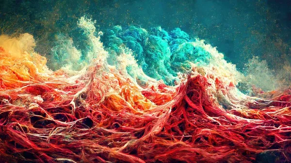 colored ocean waves with foam art