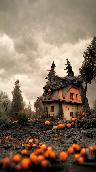 gloomy landscape in honor of halloween art