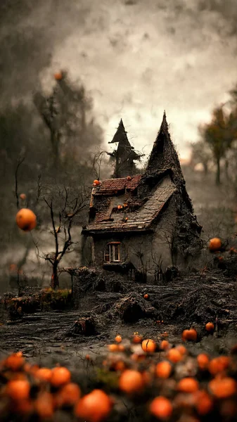 gloomy landscape in honor of halloween art