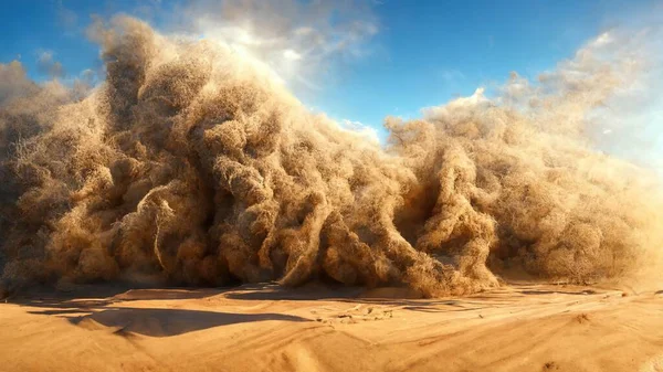 Abstract sand storm in the desert, dramatic frame art