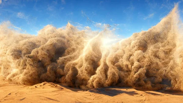 Abstract sand storm in the desert, dramatic frame art