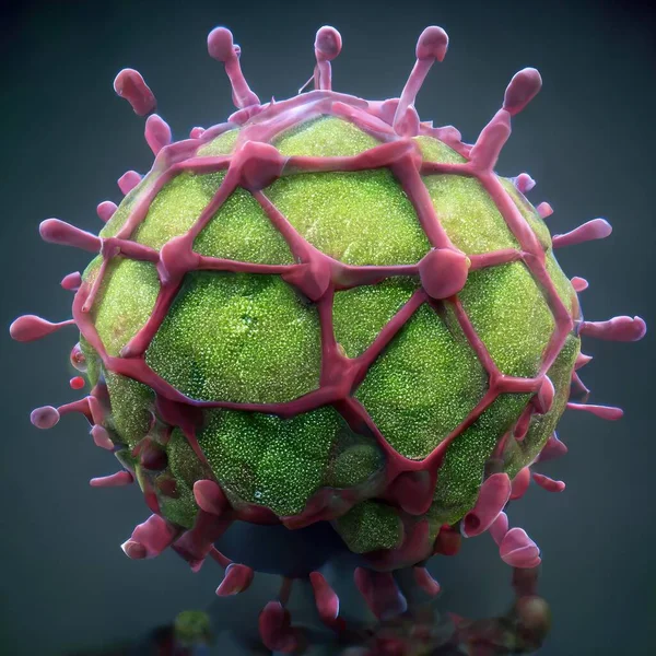 A new kind of virus. Macro, micro illustration art