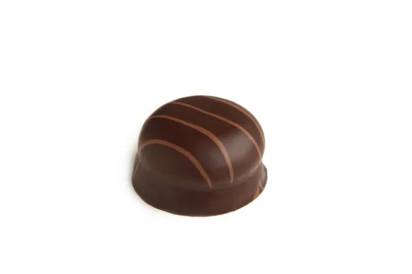 Chocolade Zoet Geïsoleerd Een Witte Achtergrond Bovenaanzicht — Stockfoto
