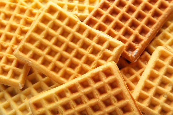 Waffle Arka Planı Kahvaltı Için Lezzetli Waffle Lar Üst Görünüm — Stok fotoğraf