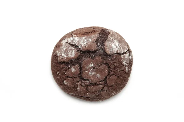 Печиво Чіпсами Темного Шоколаду Ізольоване Білому Тлі Смачне Печиво Макро — стокове фото