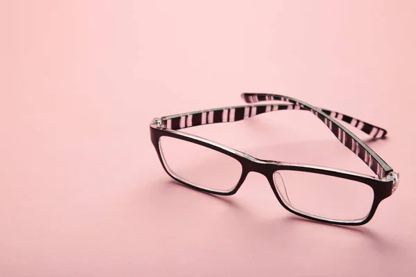 Black Eye Glasses Spectacles Black Frame Reading Daily Life Person — Stock Photo, Image