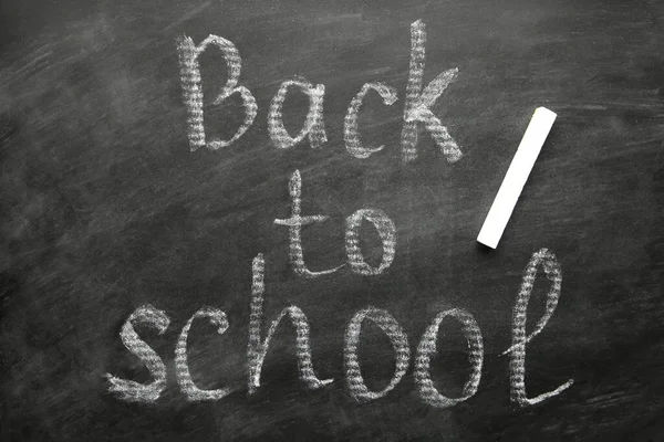 Inscription Back School Blackboard Green Background Concept New Academic Year — Stock Photo, Image
