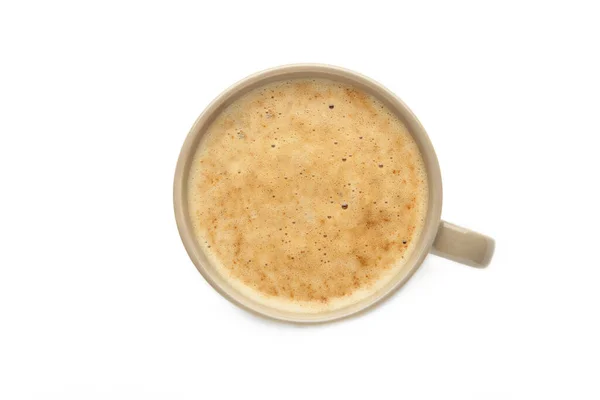Cappuccino Latte Isolated White Background Cafe Bar Barista Art Concept — Fotografia de Stock