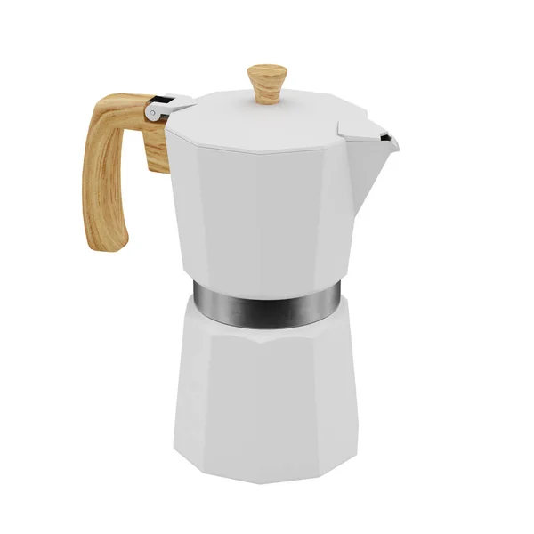 Beyaz Moka Demlik Kahve Makinesi Görüntüleme — Stok fotoğraf