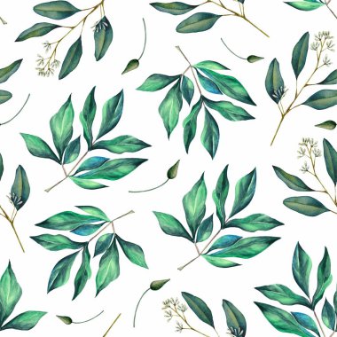 Çiçekli suluboya arkaplan, kompozisyon, yeşil yapraklı, pembe çiçekler. Düğün davetiyeleri, duvar kağıtları, moda için. Gül, manolya, yeşil yapraklar, agapanthus. Beyaz arkaplanda resimler