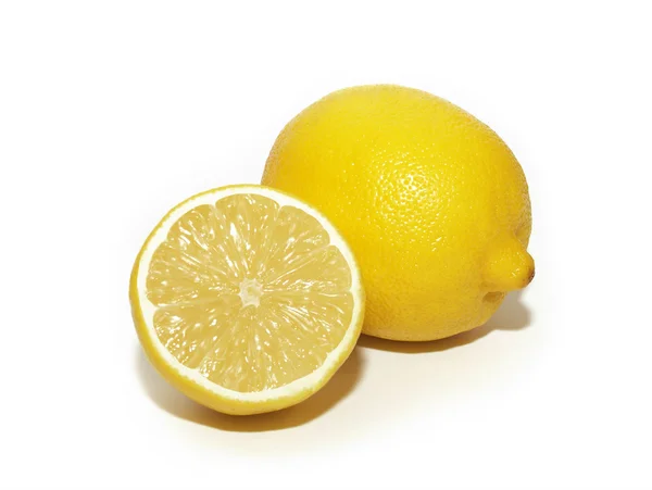 Ripe lemons on a white background — Stock Photo, Image