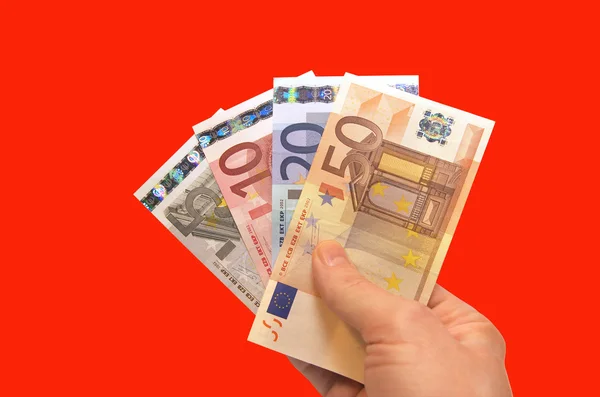 Euro money in hand — Stock Photo, Image