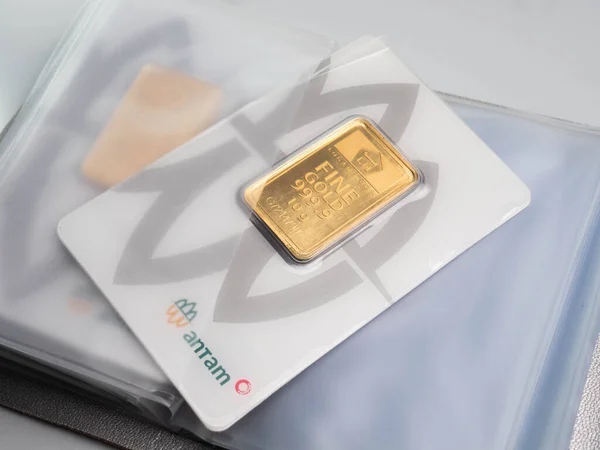 Jakarta May 2022 Pictures 999 24K Gold Bar Certieye Packaging — Stock Photo, Image