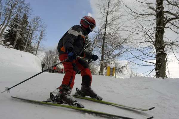 Skiër op skiresort — Stockfoto